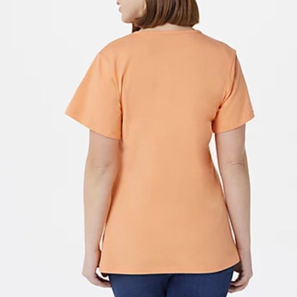 Denim & Co Essentials Jersey Flutter Sleeve V-Neck Top  10122 - Picture 2 of 2